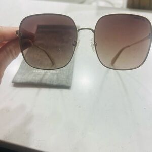 Kenneth Cole Women's Gold Frame Brown Gradient Square Sunglasses